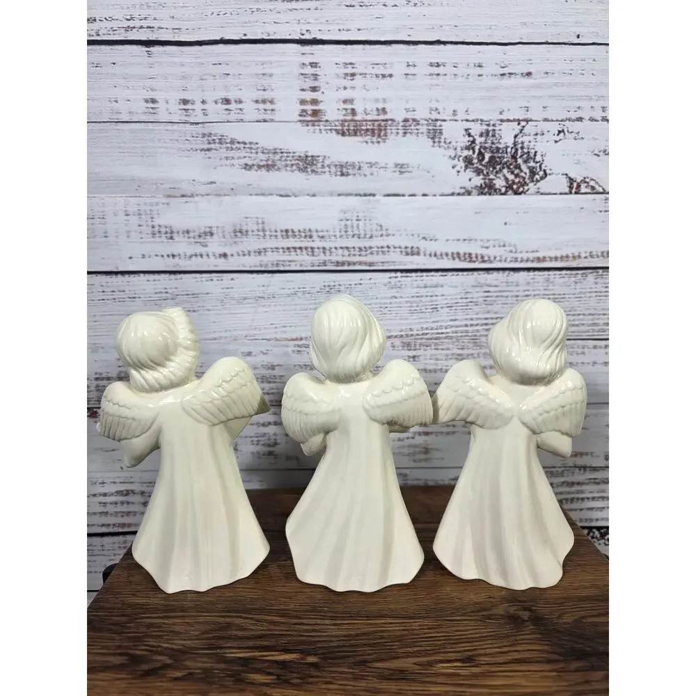3 VTG Ceramic Angels Musical Group- Accordion, Violin and Harp
